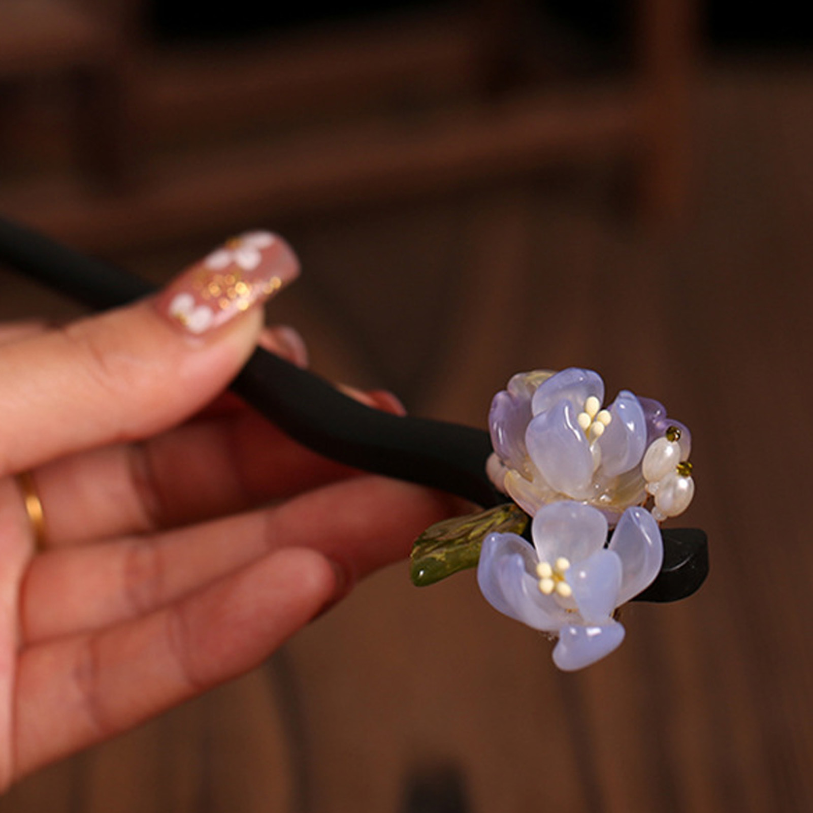 Jepit Rambut Kayu Vintage Moti - Supply Florist ulasan dan harga